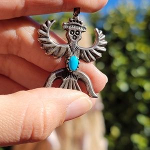 Sterling Turquoise Knifewing Pendant